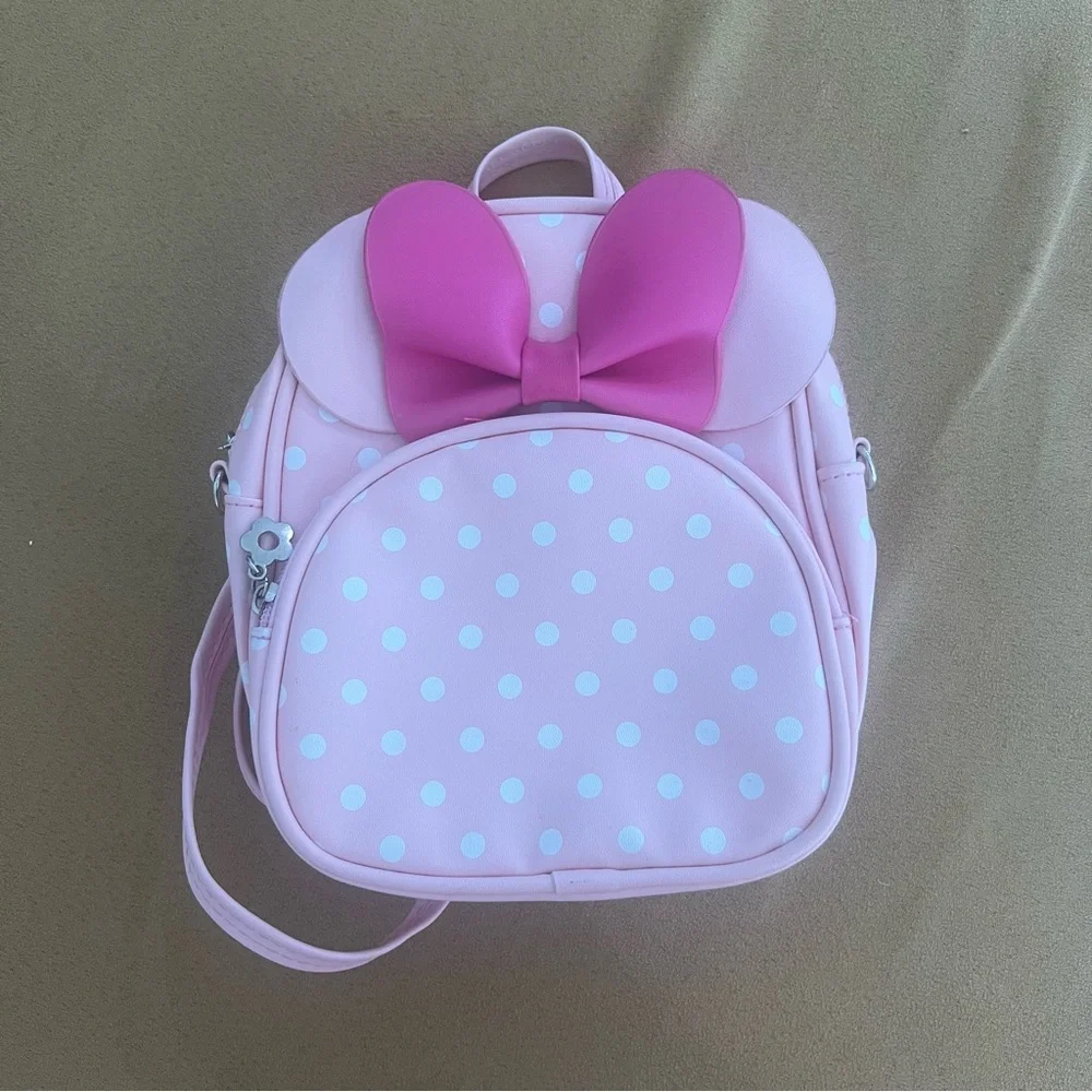 Minnie Mouse Ears Disney Pink Polka Dot Kids Backpack